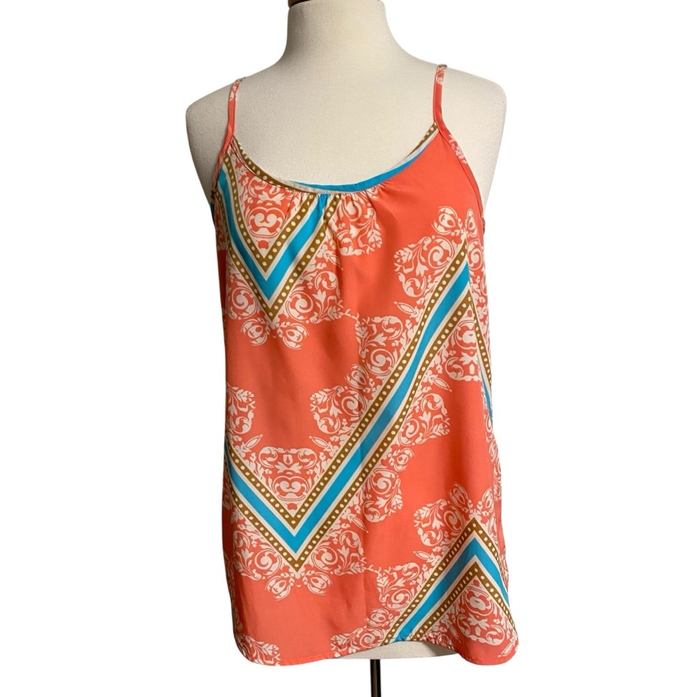 Gorgeous pink chevron damask tank medium